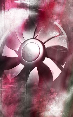 Digital illustration of a computer cooling fanの写真素材