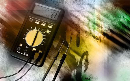 Digital illustration of  a multi meter in background 	の写真素材