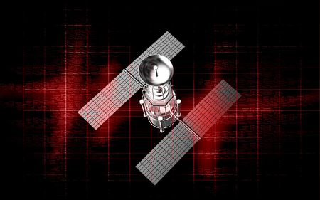 Digital illustration of satellite in colour background 	の写真素材