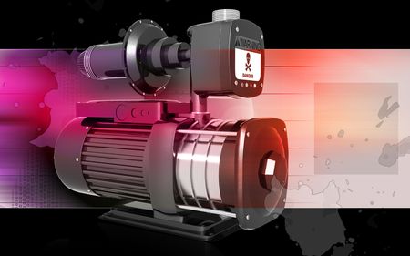 Digital illustration of pressure pump in colour background	の写真素材