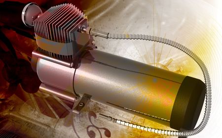 Digital illustration of air compressor in colour background	の写真素材
