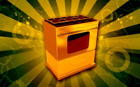 Digital illustration of  a Burner   in colour background 	の写真素材