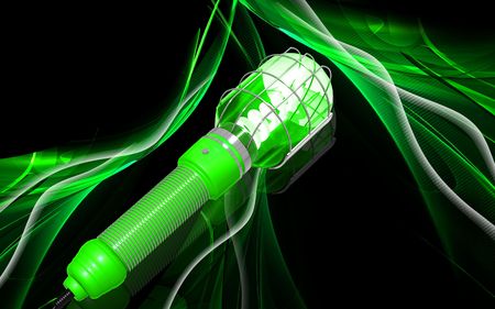 Digital illustration of  a Wire cage work light fan in colour background 	の写真素材