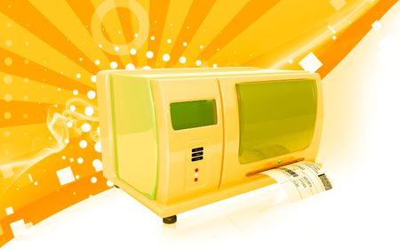 Digital illustration of  a Label writer in colour background 	の写真素材