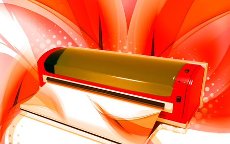 Digital illustration of  a Laminator in colour background 	