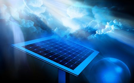 Digital illustration of steel microphone in colour background	の写真素材