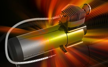 Digital illustration of air compressor in colour background	の写真素材