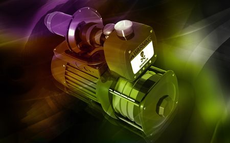 Digital illustration of pressure pump in colour background	の写真素材