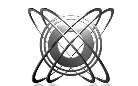 Digital illustration of emission of rays in isolated background 	の写真素材