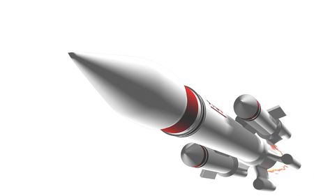 Digital illustration of rocket in isolated background	の写真素材