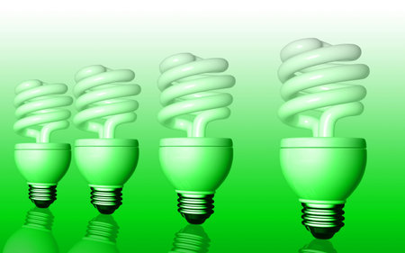 Digital illustration of a CFL light in colour background	の写真素材