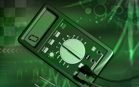 Digital illustration of  a multi meter in background 