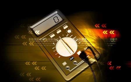 Digital illustration of  a multi meter in colour background 	の写真素材