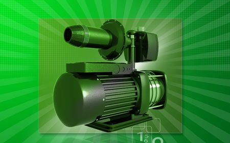 Digital illustration of pressure pump in colour background	の写真素材