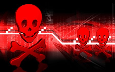 Digital illustration of danger  sign  in colour background 	の写真素材