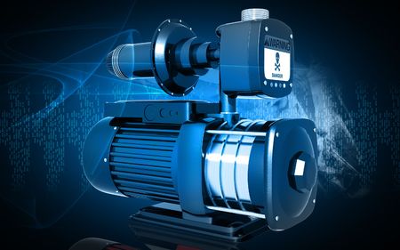 Digital illustration of pressure pump in colour background	の写真素材