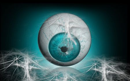 Digital illustration of  eye   in  colour  background 	の写真素材