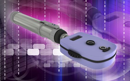 Digital illustration of ophthalmoscope in colour background 	の写真素材