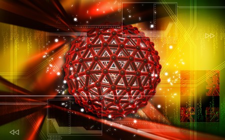 Digital illustration of gene in colour background 	の写真素材