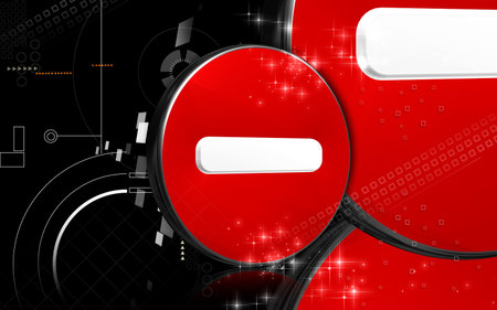 Digital illustration of no entry sign in colour background	の写真素材