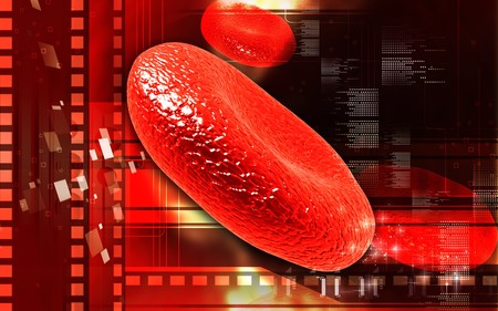 Digital illustration of  blood cell  in colour  background の写真素材