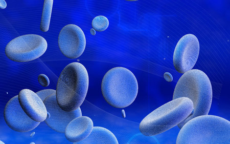 Digital illustration of  blood cell  in colour  background 	の写真素材