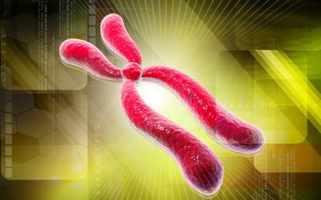 Digital illustration  of chromosome in   colour background  	の写真素材