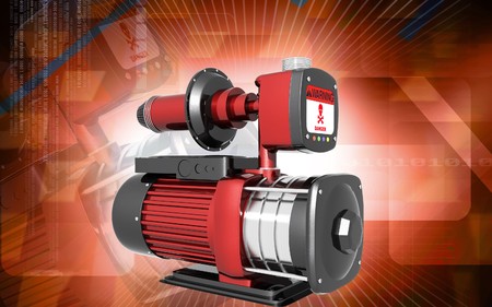 Digital illustration of pressure pump in colour background	の写真素材