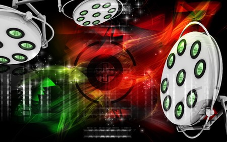 Digital illustration of Operation theatre light in colour background 	の写真素材