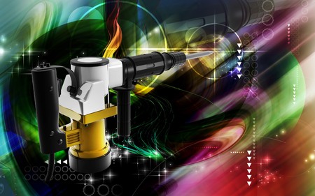 Digital illustration of electric breaker in colour background	の写真素材