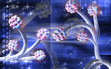 Digital illustration of  alveoli  in  colour  background	