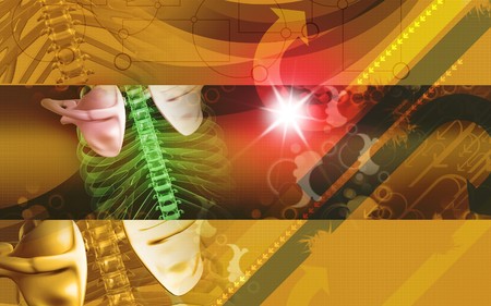 Digital illustration  of collar bone in    colour background  の写真素材