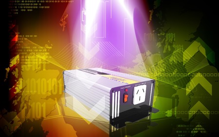 Digital illustration of inverter in colour background	の写真素材