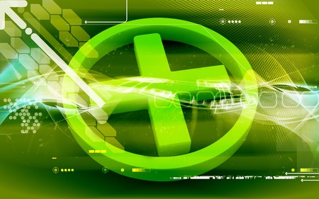 Digital illustration of a red cross symbol in colour background	の写真素材