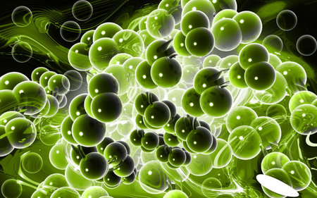 Digital illustration DNA structure  in colour background 	