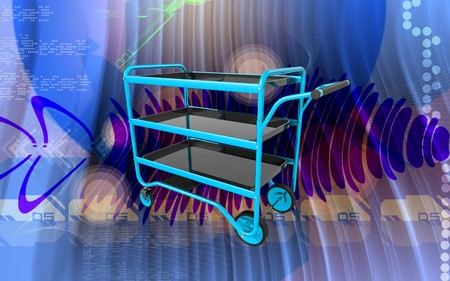Digital illustration of a Service cart in colour background	の写真素材