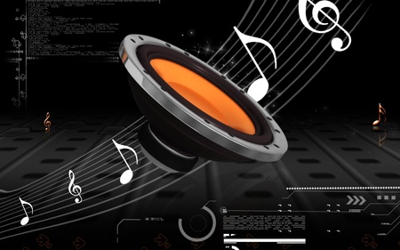Digital illustration of car stereo in colour background	の写真素材