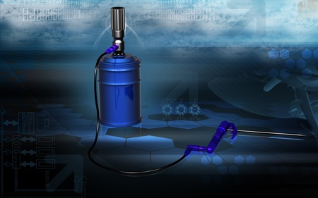 Digital illustration of air grease pump in colour background	の写真素材