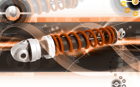 Digital illustration of Shock absorber in colour background	の写真素材