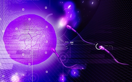 Digital illustration of  sperm  in colour  background 	の写真素材