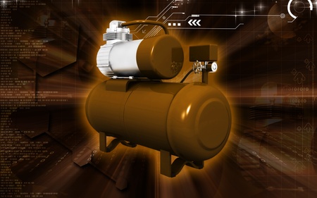 Digital illustration of air compressor in colour background	の写真素材