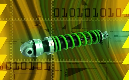 Digital illustration of Shock absorber in colour background	の写真素材