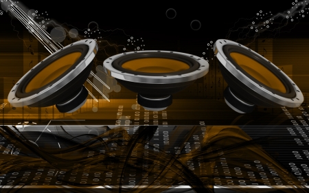 Digital illustration of car stereo in colour background	の写真素材