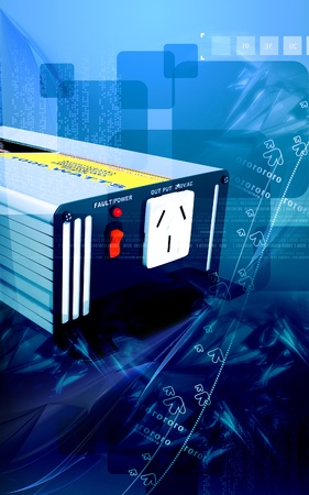 Digital illustration of inverter in colour background	の写真素材