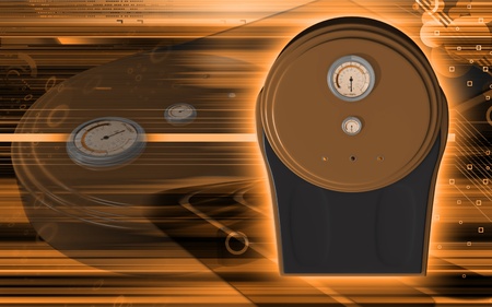 Digital illustration of weigh machine  in colour background 	の写真素材