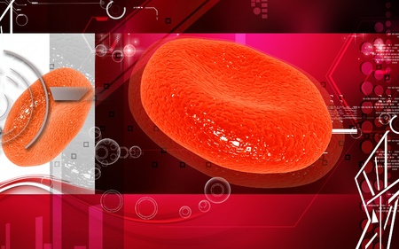 Digital illustration of  blood cell  in colour  background 	の写真素材