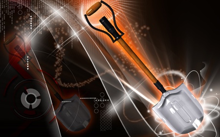 Digital illustration of  a Post hole digger   in background 	の写真素材
