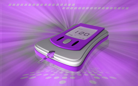 Digital illustration of Glocometer in colour background 	の写真素材
