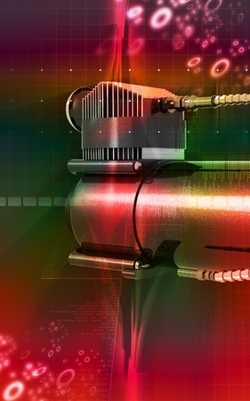 Digital illustration of air compressor in colour background	の写真素材