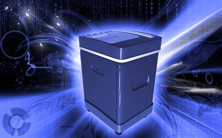Digital illustration of  a Card shredder in colour background 	の写真素材